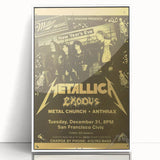 Metallica New Year's Eve 1980s Concert Poster - Retro Metal Wall Art