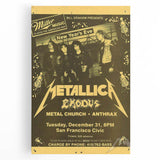 Metallica New Year's Eve 1980s Concert Poster - Retro Metal Wall Art
