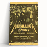 Metallica New Year's Eve 1980s Concert Poster - Retro Metal Wall Art