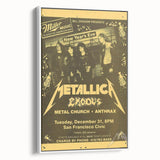 Metallica New Year's Eve 1980s Concert Poster - Retro Metal Wall Art