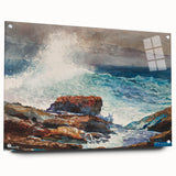 Incoming Tide, Scarboro Realism Art Print - Coastal Wave Canvas Decor