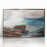 Incoming Tide, Scarboro Realism Art Print - Coastal Wave Canvas Decor
