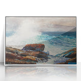 Incoming Tide, Scarboro Realism Art Print - Coastal Wave Canvas Decor
