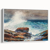 Incoming Tide, Scarboro Realism Art Print - Coastal Wave Canvas Decor