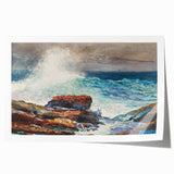 Incoming Tide, Scarboro Realism Art Print - Coastal Wave Canvas Decor