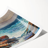 Incoming Tide, Scarboro Realism Art Print - Coastal Wave Canvas Decor