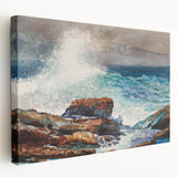Incoming Tide, Scarboro Realism Art Print - Coastal Wave Canvas Decor