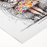 Adorable Cat & Girl Hug Girls Room Wall Art - Kids Animal Decor