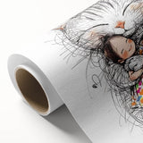 Adorable Cat & Girl Hug Girls Room Wall Art - Kids Animal Decor