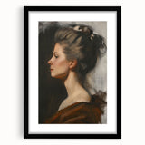 Abstract figurative art frame with a black mat, showcasing a modern design in a front view, ideal for contemporary home decor. Perfect for adding a chic touch to living spaces.