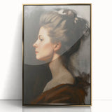 Abstract figurative artwork framed in gold acrylic, showcasing vibrant colors and dynamic shapes, perfect for modern home decor and art enthusiasts.