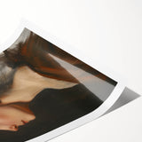 Abstract figurative art print showcasing vibrant colors and dynamic forms, rolled and ready for display, highlighting modern artistic expression and creativity.