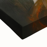 Close-up of an abstract figurative stretched canvas artwork showcasing vibrant colors and dynamic shapes, perfect for modern home decor and artistic expression.