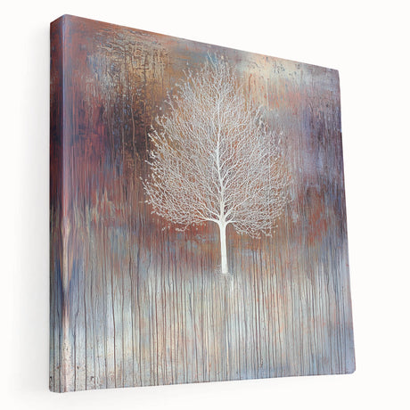 Abstract floral design stretched canvas showcasing vibrant colors and intricate patterns, ideal for modern home decor. Side view highlights its depth and texture.