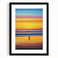 Abstract landscape art print framed in black with a mat, showcasing vibrant colors and intricate details, ideal for modern home decor and artistic interiors.