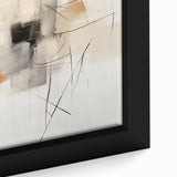 Abstract minimalist wall art print featuring soft pastel colors and geometric shapes, elegantly framed to enhance modern decor, perfect for contemporary interiors.