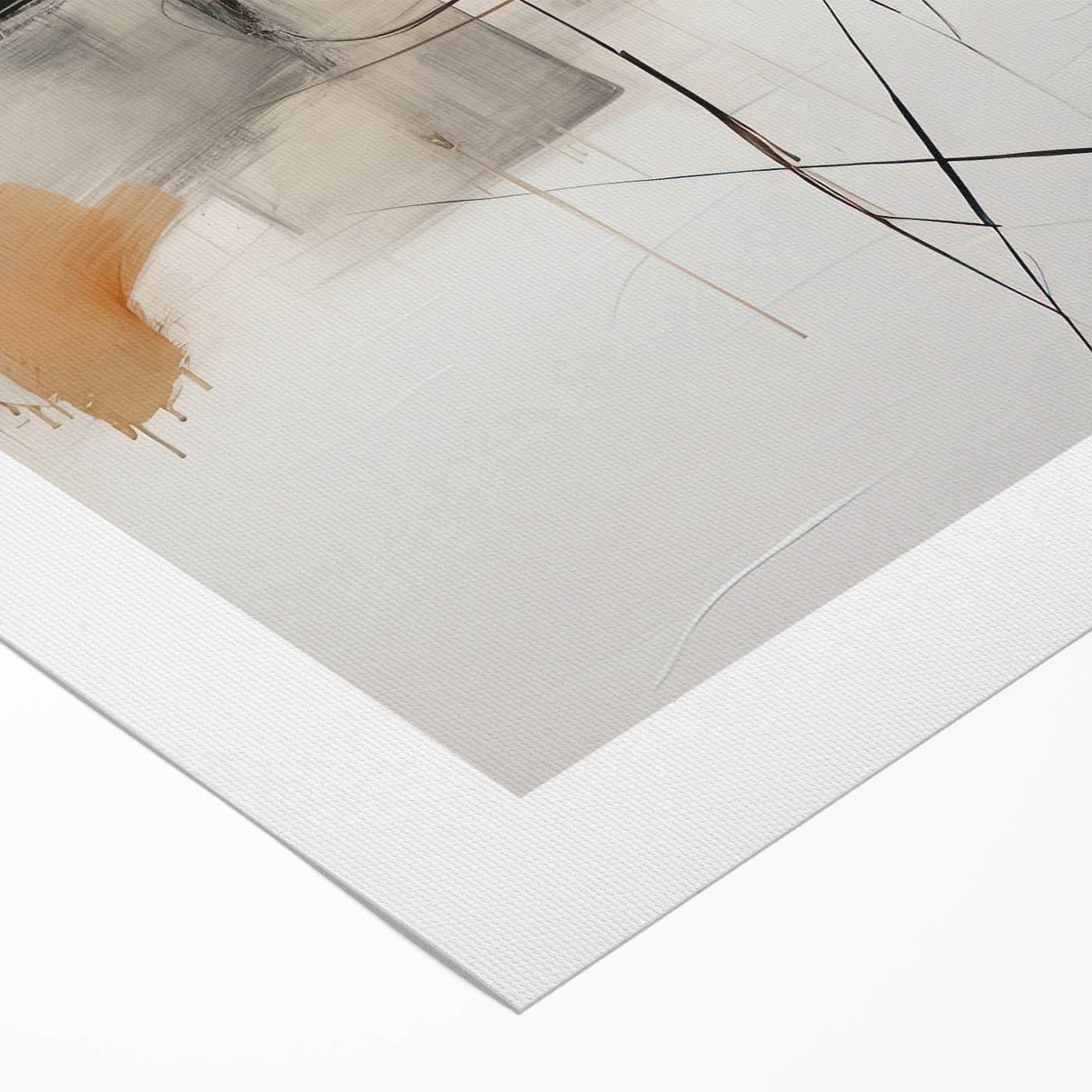 Abstract minimalist wall art on rolled canvas showcasing soft pastel colors and geometric shapes, elegantly designed for modern home decor, presented in a protective cardboard tube.