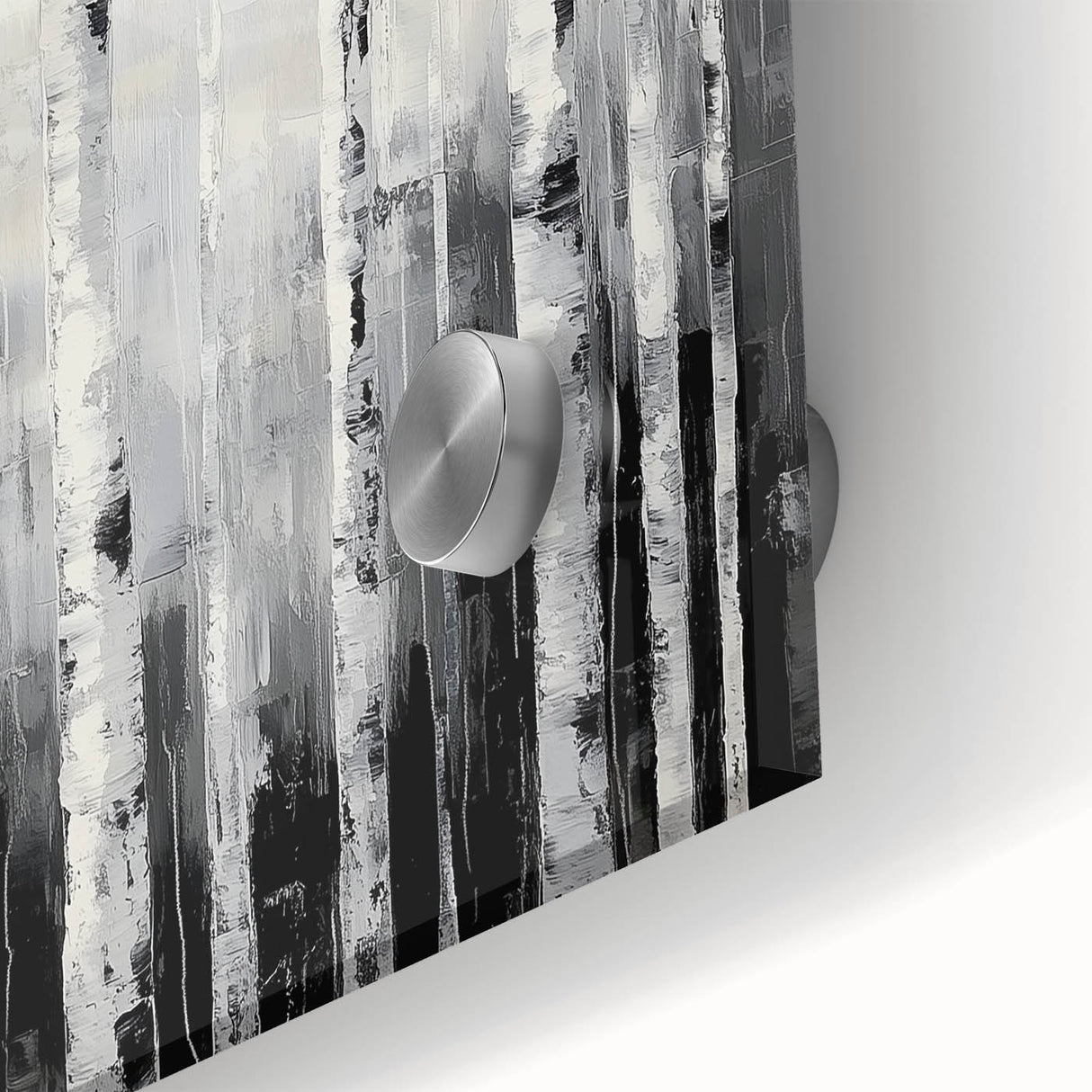 Modern Abstract Wall Art – Monochrome Birch Tree Forest Canvas