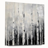 Modern Abstract Wall Art – Monochrome Birch Tree Forest Canvas