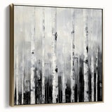 Modern Abstract Wall Art – Monochrome Birch Tree Forest Canvas