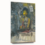 Expressionist Art - Seated Woman in Vibrant Colors