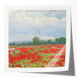 Impressionist Landscape Wall Art - Red Field by Lajos Csordák Print