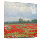 Impressionist Landscape Wall Art - Red Field by Lajos Csordák Print