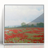 Impressionist Landscape Wall Art - Red Field by Lajos Csordák Print