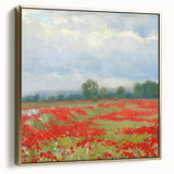 Impressionist Landscape Wall Art - Red Field by Lajos Csordák Print
