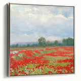Impressionist Landscape Wall Art - Red Field by Lajos Csordák Print