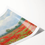 Impressionist Landscape Wall Art - Red Field by Lajos Csordák Print