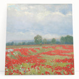 Impressionist Landscape Wall Art - Red Field by Lajos Csordák Print