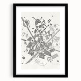 Modern Wall Art - Abstract Black & White Geometric Print for Bold Decor
