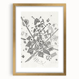 Modern Wall Art - Abstract Black & White Geometric Print for Bold Decor