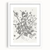 Modern Wall Art - Abstract Black & White Geometric Print for Bold Decor
