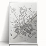 Modern Wall Art - Abstract Black & White Geometric Print for Bold Decor