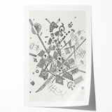 Modern Wall Art - Abstract Black & White Geometric Print for Bold Decor