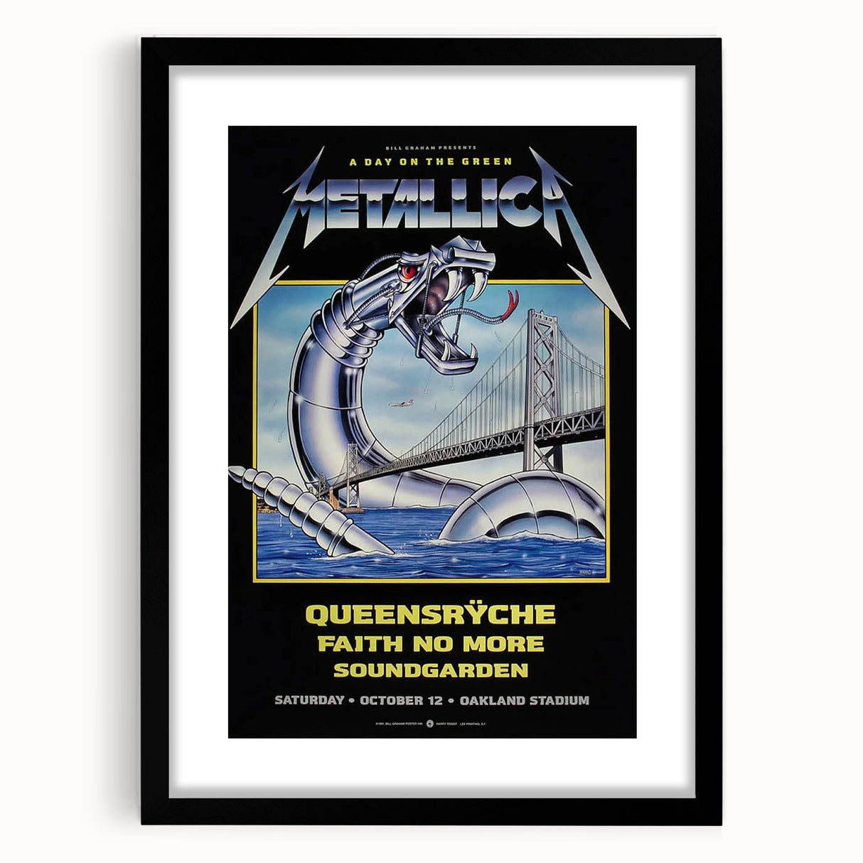 Metallica A Day on the Green Concert Poster - Retro Metal Wall Art