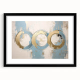 Modern Abstract Living Room Wall Art – Gold & Blue Canvas Print