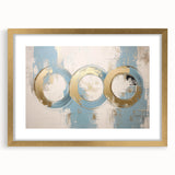 Modern Abstract Living Room Wall Art – Gold & Blue Canvas Print