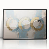 Modern Abstract Living Room Wall Art – Gold & Blue Canvas Print