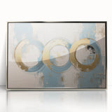 Modern Abstract Living Room Wall Art – Gold & Blue Canvas Print
