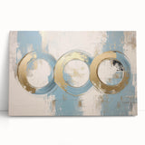 Modern Abstract Living Room Wall Art – Gold & Blue Canvas Print