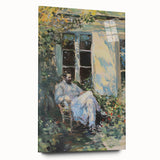 Abstract figurative acrylic artwork displayed in a side view, showcasing vibrant colors and fluid shapes on glass, ideal for modern decor and artistic expression.