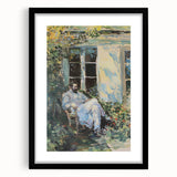 Abstract figurative black frame with mat, showcasing a modern art piece. The front view highlights its sleek design, perfect for contemporary decor. Ideal for art lovers seeking a stylish display option.