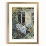 Abstract figurative frame with a gold mat, showcasing intricate designs and elegant lines, perfect for enhancing modern home decor aesthetics.