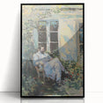 Framed abstract figurative art piece showcasing vibrant colors and dynamic shapes, with a sleek black frame ideal for modern decor, perfect for enhancing living spaces.