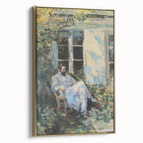 Abstract figurative framed canvas artwork showcasing a gold side view, highlighting intricate textures and modern design elements, ideal for contemporary decor.