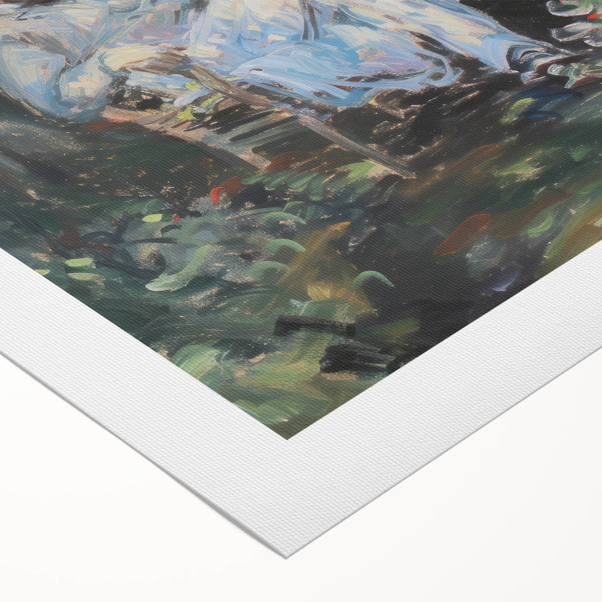 Abstract figurative rolled canvas art featuring vibrant colors and dynamic shapes, showcasing a modern artistic style, packaged securely in a cardboard tube for safe delivery.