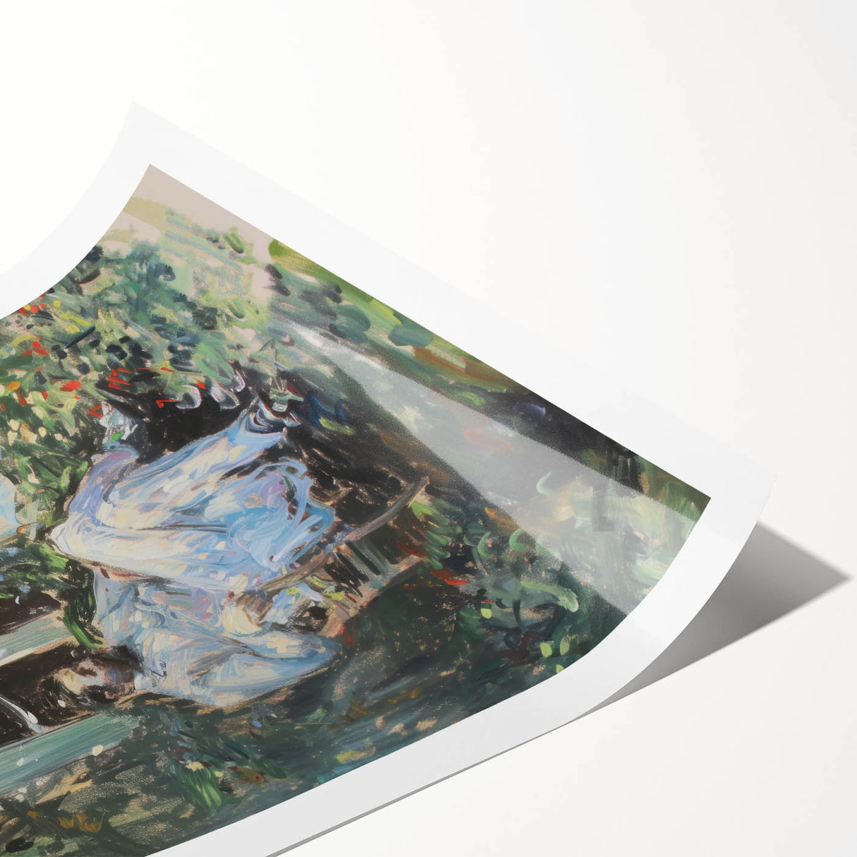 Abstract figurative art print on rolled canvas showcasing vibrant colors and dynamic shapes, ideal for modern home decor, securely packaged in a protective tube.